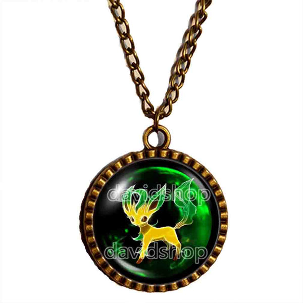 Pokemon Leafeon Necklace Pendant Fashion Jewelry Anime Eevee Evolution