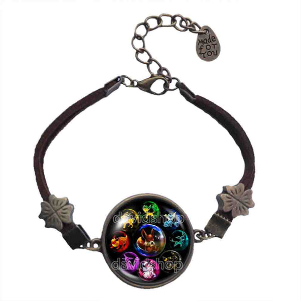 Pokemon Evolution Vaporeon Bracelet Espeon Umbreon Jolteon Flareon Leafeon Sylveon Glaceon Pendant Jewelry