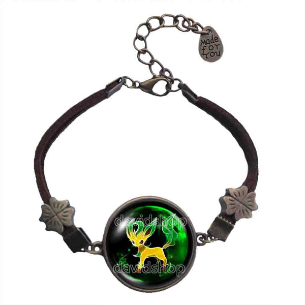 Pokemon Leafeon Bracelet Pendant Fashion Jewelry Anime Eevee Evolution