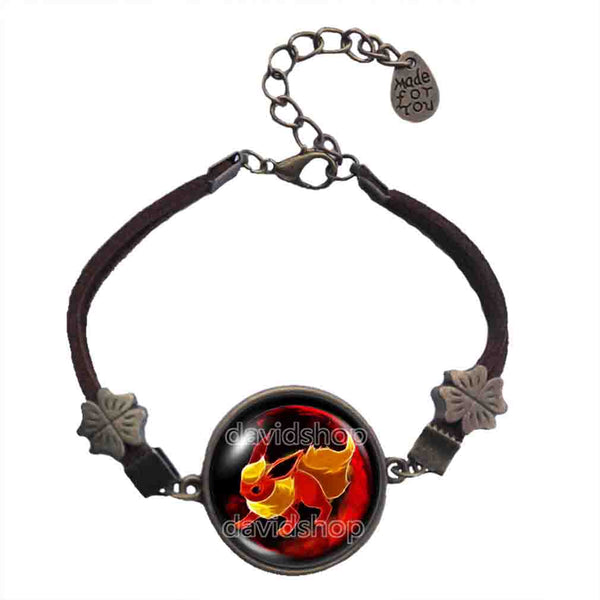 Pokemon Flareon Bracelet Pendant Fashion Jewelry Anime Eevee Evolution