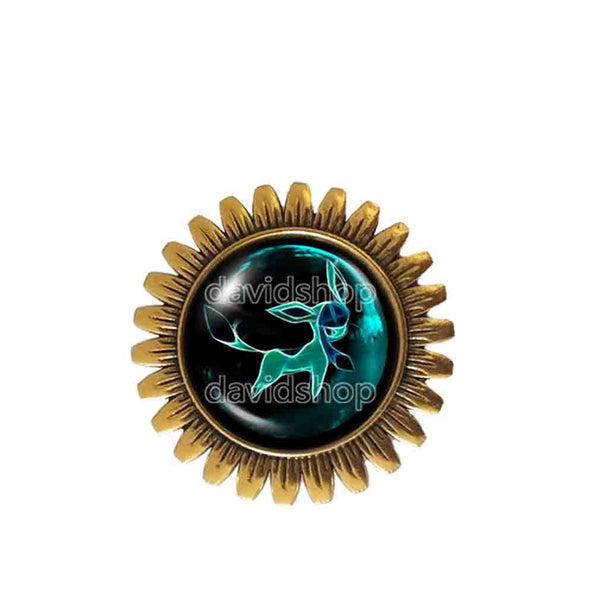 Pokemon Glaceon Brooch Badge Pin Fashion Jewelry Anime Eevee Evolution