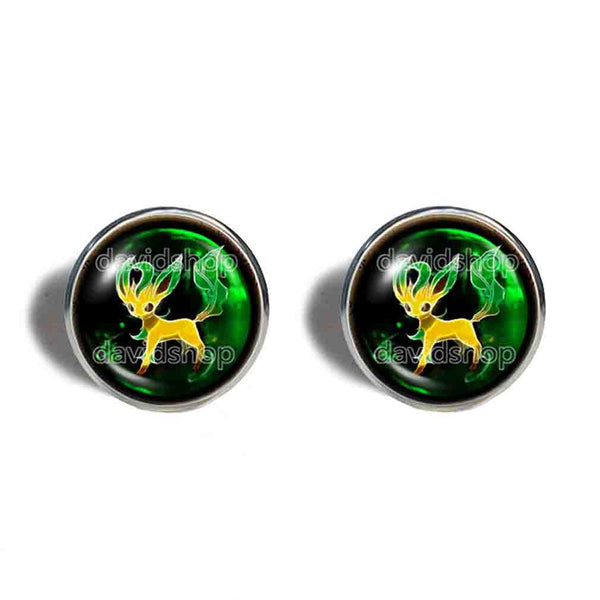 Pokemon Leafeon Cufflinks Cuff links Fashion Jewelry Anime Eevee Evolution