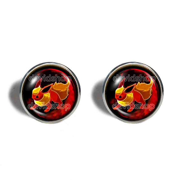 Pokemon Flareon Cufflinks Cuff links Fashion Jewelry Anime Eevee Evolution