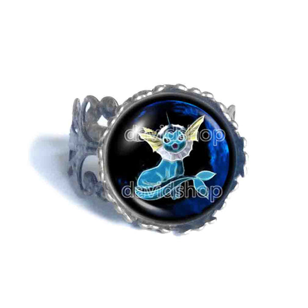 Pokemon Vaporeon Ring Fashion Jewelry Anime Eevee Evolution