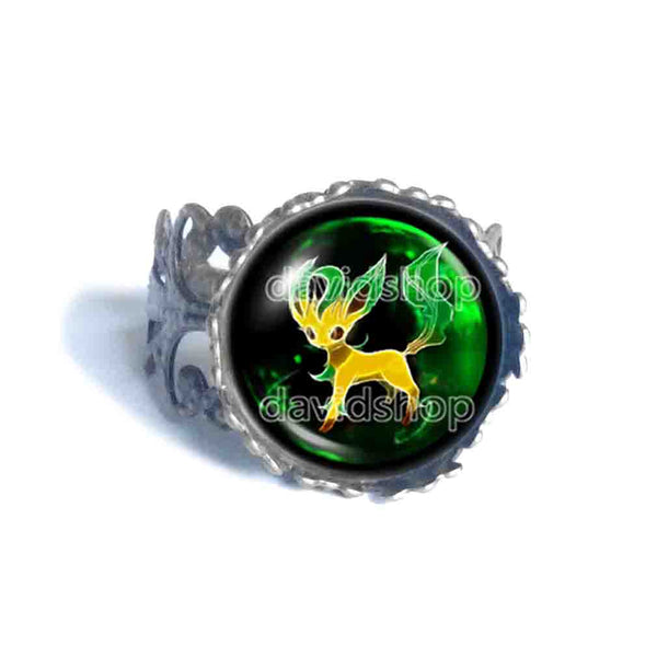 Pokemon Leafeon Ring Fashion Jewelry Anime Eevee Evolution
