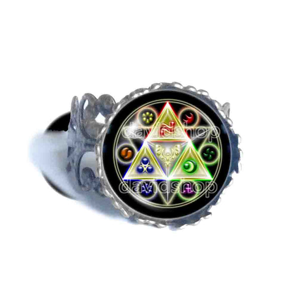 The Legend Of Zelda Ring Fashion Jewelry Ocarina Of Time Tri Force Triforce Symbol Cosplay