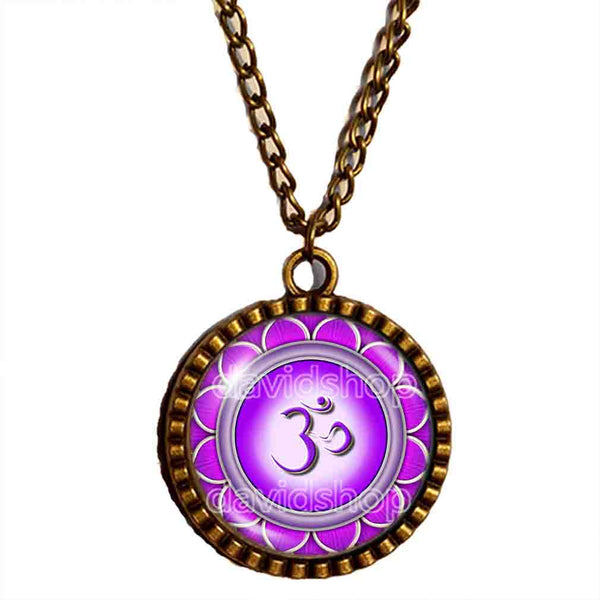 Chakra Necklace Yoga Meditation Buddha Pendant Fashion Jewelry Om Symbol Lotus