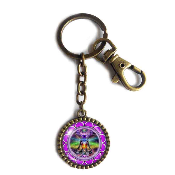 7 Chakra Keychain Key Chain Car Key Ring Cute Keyring Yoga Meditation Buddha Fashion Jewelry Om Symbol