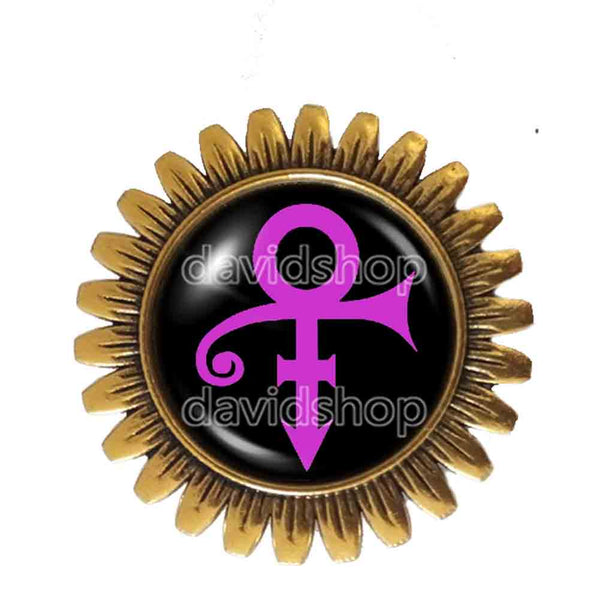 Prince Brooch Badge Pin Ankh Symbol Purple Rain Art Fashion Jewelry Gift Sign
