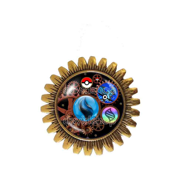 Pokemon Charizard X Pokeball Brooch Badge Pin Anime Fashion Jewelry Charizardite X Mega Stone Gear Steampunk Keystone - DDavid'SHOP