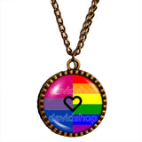 Bisexual Gay Pride Necklace Pendant Chain Bi LGBT Flag Rainbow Cosplay Jewelry Sign