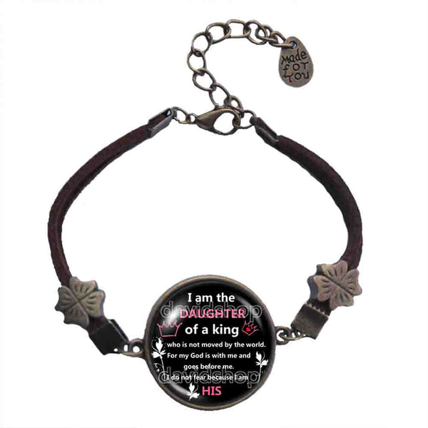 I Am The Daughter Of A King Bracelet Pendant Fashion Jewelry Cosplay Charm