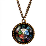 Magic the Gathering Necklace Art Pendant Fashion Mana Jewelry Cosplay MTG Natural Elements