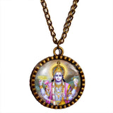 Hindu God Vishnu Necklace Art Pendant Fashion Jewelry Chain Cosplay Charm Sign