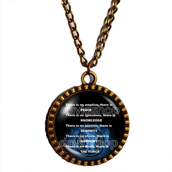 Jedi Code Necklace Pendant Fashion Jewelry Chain Cosplay Order Sign
