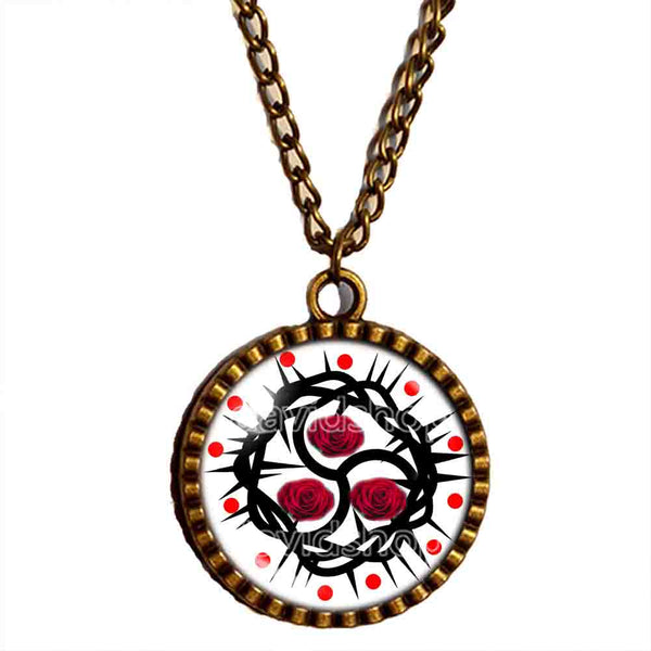 Red Rose BDSM Necklace Pendant Fashion Jewelry Chain Cosplay Sign