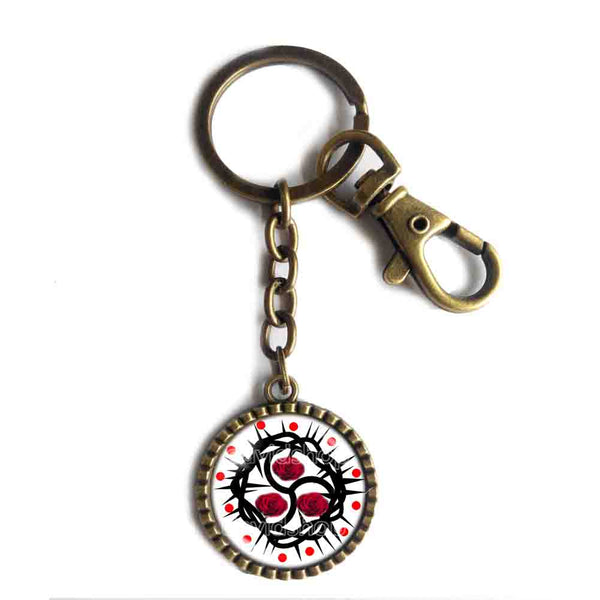 Red Rose BDSM Keychain Key Ring Cute Keyring Car Cosplay