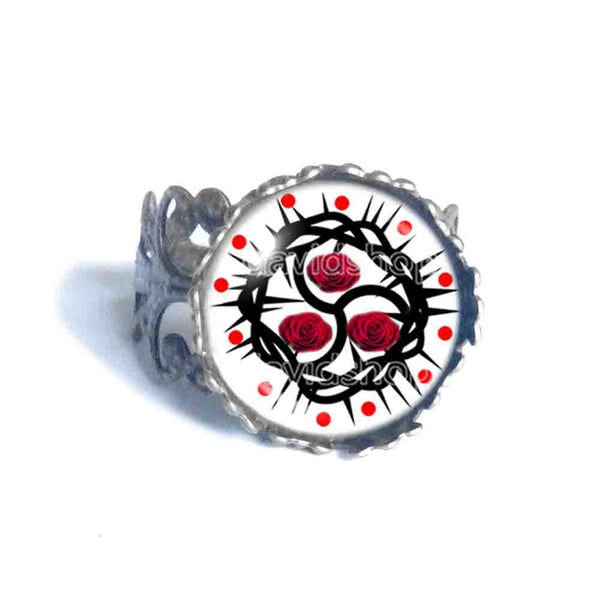 Red Rose BDSM Ring Fashion Jewelry Cosplay Sign