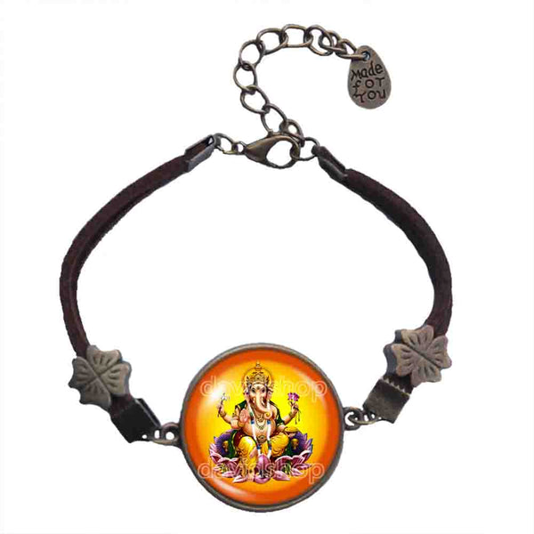 Ganesh Ganesha Bracelet Hindu Gods Goddesses Om Charm Fashion Jewelry Sign