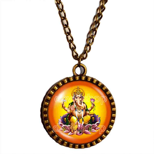 Ganesh Ganesha Necklace Hindu Gods Goddesses Pendant Om Charm Fashion Jewelry Sign