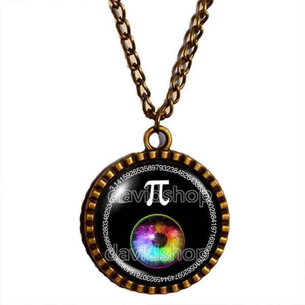 Pi Day Math Pi Necklace Pendant Fashion Jewelry Cosplay Colorful Eyes Sign