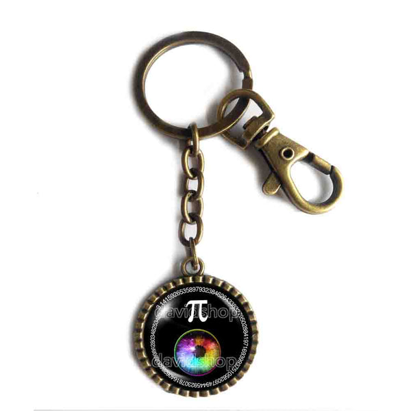 Pi Day Math Pi Keychain Cute Keyring Car Cosplay Colorful Eyes Sign