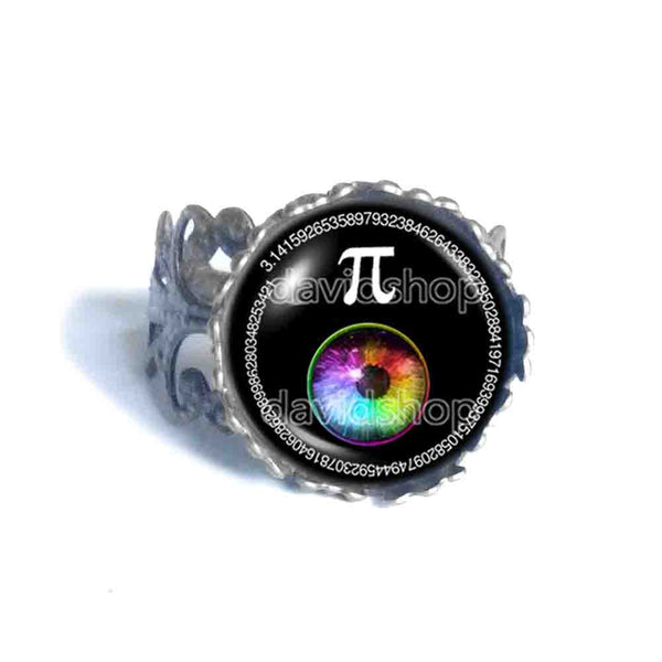 Pi Day Math Pi Ring Fashion Jewelry Cosplay Colorful Eyes Sign
