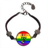 I Love You Gay Pride Rainbow Flag Bracelet Cosplay Love Wins Fashion Jewelry Sign