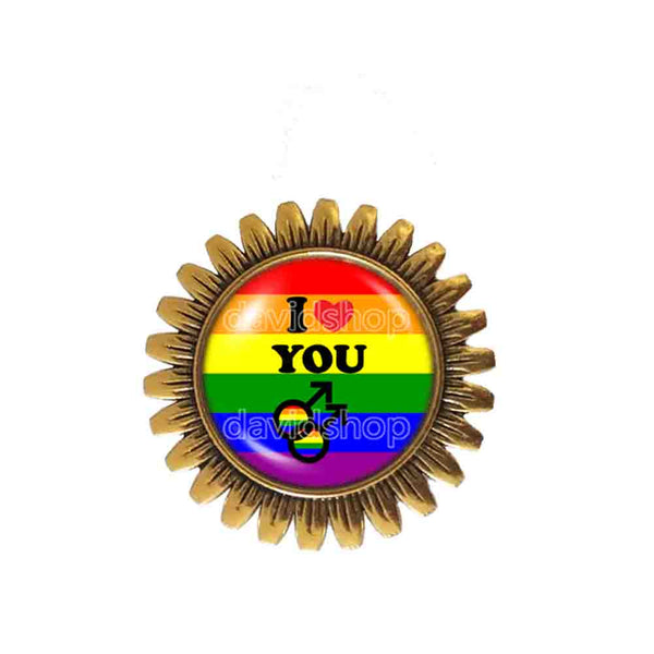 I Love You Gay Pride Rainbow Flag Brooch Badge Pin Cosplay Love Wins Fashion Jewelry Sign