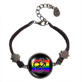 Rainbow Men Mens Gay Pride Bracelet Bi LGBT Flag Cosplay Fashion Jewelry Sign