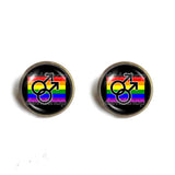 Rainbow Men Mens Gay Pride Ear Cuff Stud Earring Bi LGBT Flag Cosplay Fashion Jewelry Sign