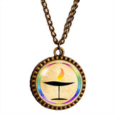 UU Flame Unitarian Universalist Chalice Necklace Pendant Gift Symbol Sign LGBT Rainbow Flaming Cosplay Jewelry