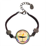 UU Flame Unitarian Universalist Chalice Bracelet Gift Symbol Sign LGBT Rainbow Flaming Cosplay Fashion Jewelry Sign