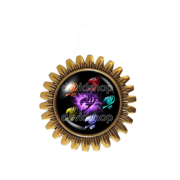 Fairy Tail Brooch Badge Pin Guild Marks Pendant Fashion Jewelry Cosplay Purple Wing Bird