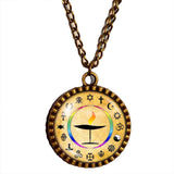 UU Flame Unitarian Universalist Chalice Necklace Pendant Fashion Jewelry Flaming Christian Hindu Bahai Ankh  Cosplay