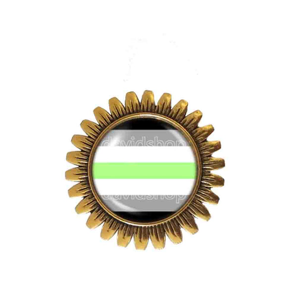 Agender Pride Brooch Badge Pin Flag Cute Gift Fashion Jewelry Cosplay