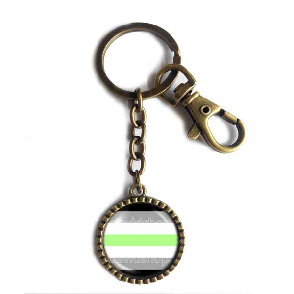 Agender Pride Keychain Key Chain Key Ring Cute Keyring Car Flag Cosplay