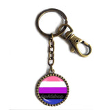 Genderfluid Pride Keychain Key Chain Key Ring Cute Keyring Car Flag Cosplay