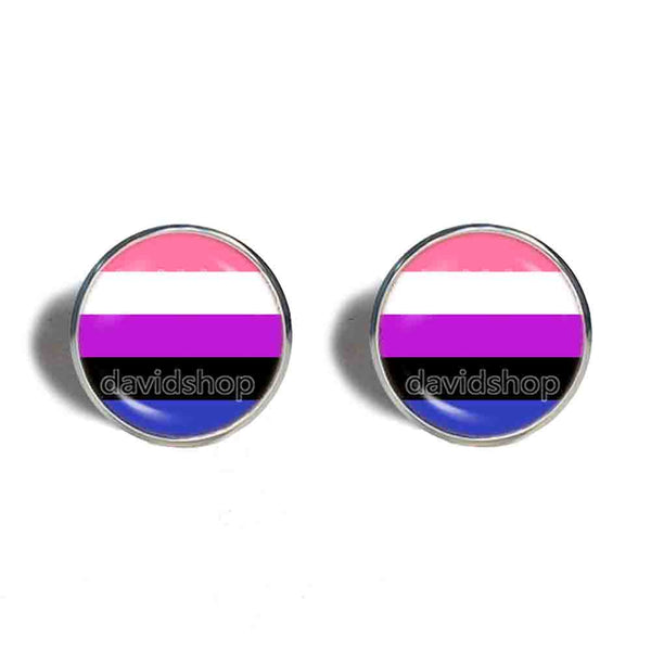 Genderfluid Pride Cufflinks Cuff links Flag Cosplay Fashion Jewelry