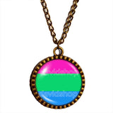 Polisexual Pride Necklace Photo Art Glass Pendant Fashion Jewelry Chain Flag Cosplay