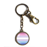 Bigender Pride Keychain Key Chain Key Ring Cute Keyring Car Flag Cosplay