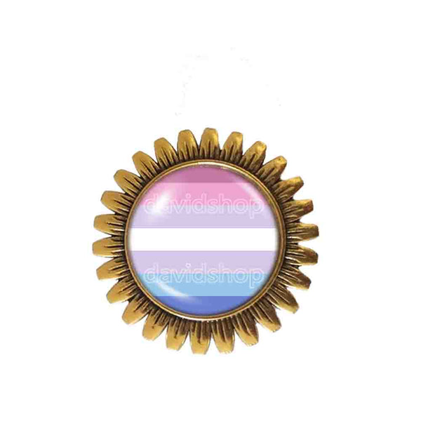 Bigender Pride Brooch Badge Pin Flag Cute Gift Fashion Jewelry Cosplay