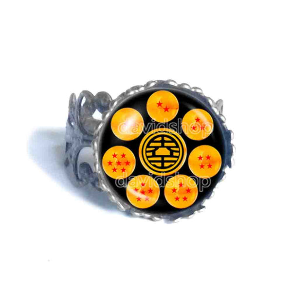 Turtle World King Descendant Martial Artist logo Goku Symbol Art Dragon Ball Z Star Ring Cosplay Charm Cute Gift Fashion Jewelry