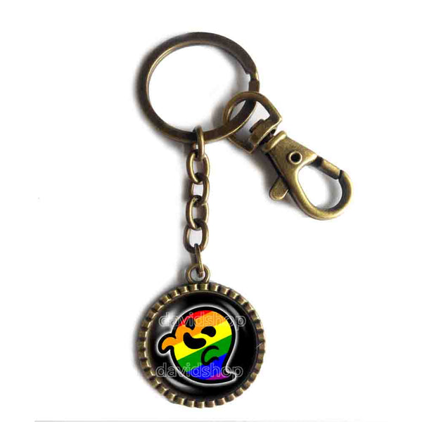Gaysper Keychain Cute Keyring Gay Pride Rainbow Flag Fashion Jewelry LGBT LGBTQ Sign