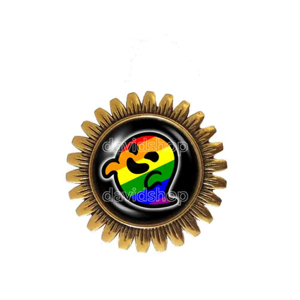 Gaysper Brooch Badge Pin Gay Pride Rainbow Flag Fashion Jewelry Cute LGBT LGBTQ Sign