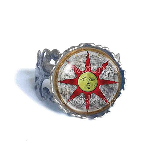 Dark Souls Solaire of Astora Sun Ring Fashion Jewelry Sunlight Shield Symbol Cosplay Charm