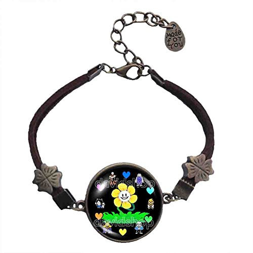 Undertale Pendant Bracelet Jewelry Undyne Toriel Heart Yellow Sunflower