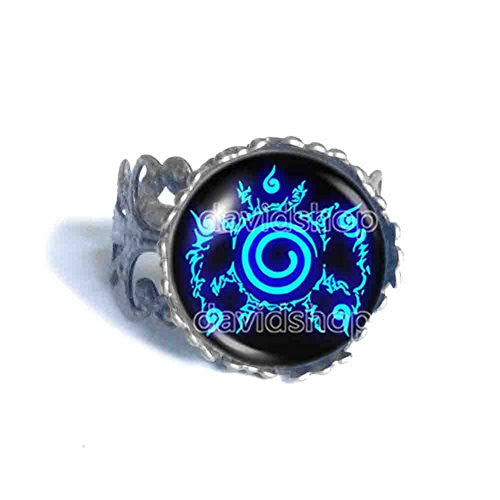 Naruto Seal Ring Fashion Jewelry Anime Cosplay Symbol Blue