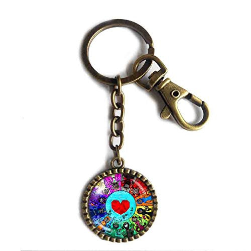 Homestuck Keychain Key Ring God Mandala cosplay Heart Container