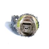 Harambe Gorilla Ring Symbol Poster Photo Pendant Fashion Jewelry Cute Gift